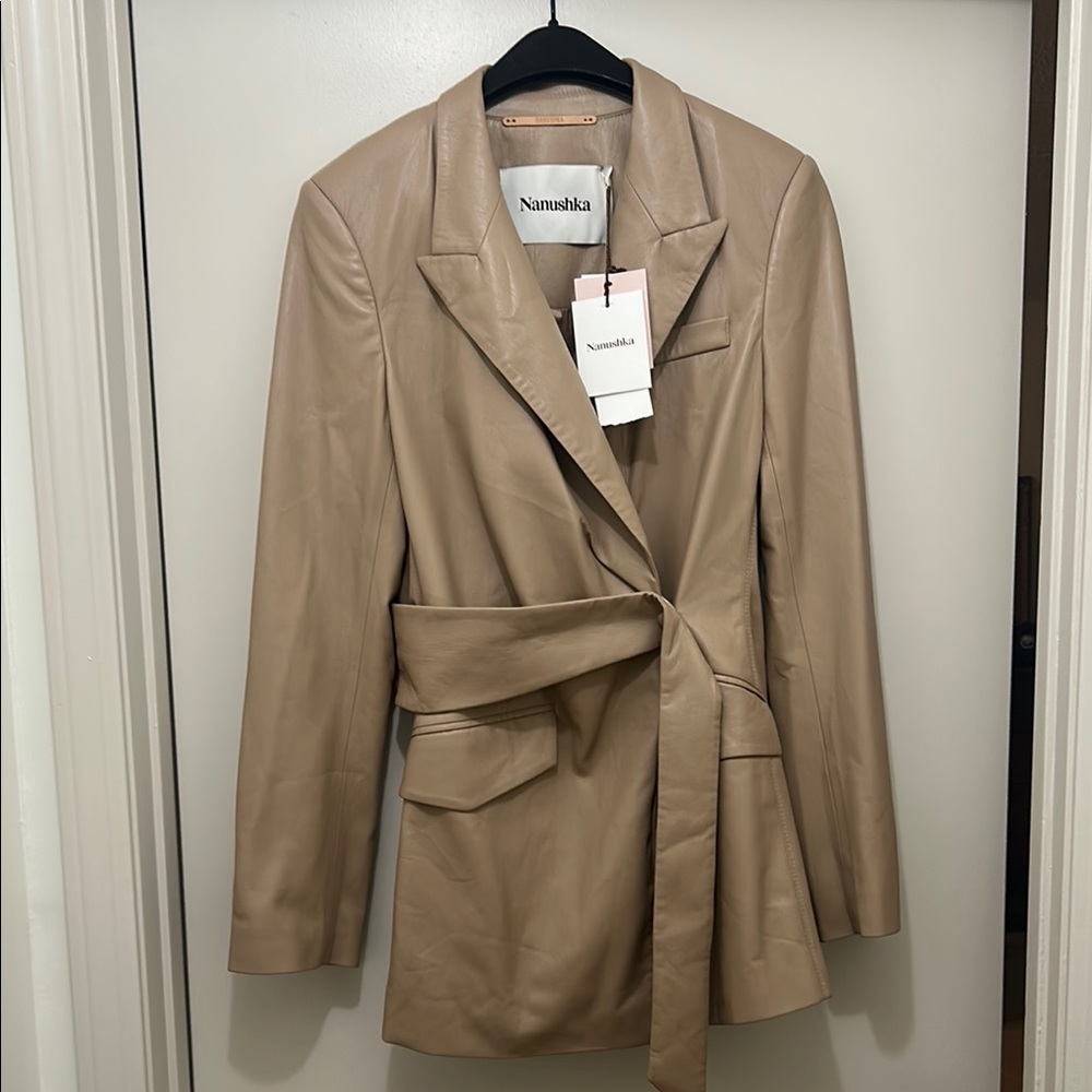 Nanushka Women's Tan Belted Jacket